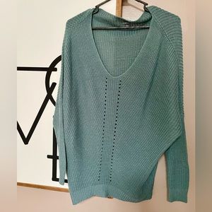 Teal off the shoulder sweater